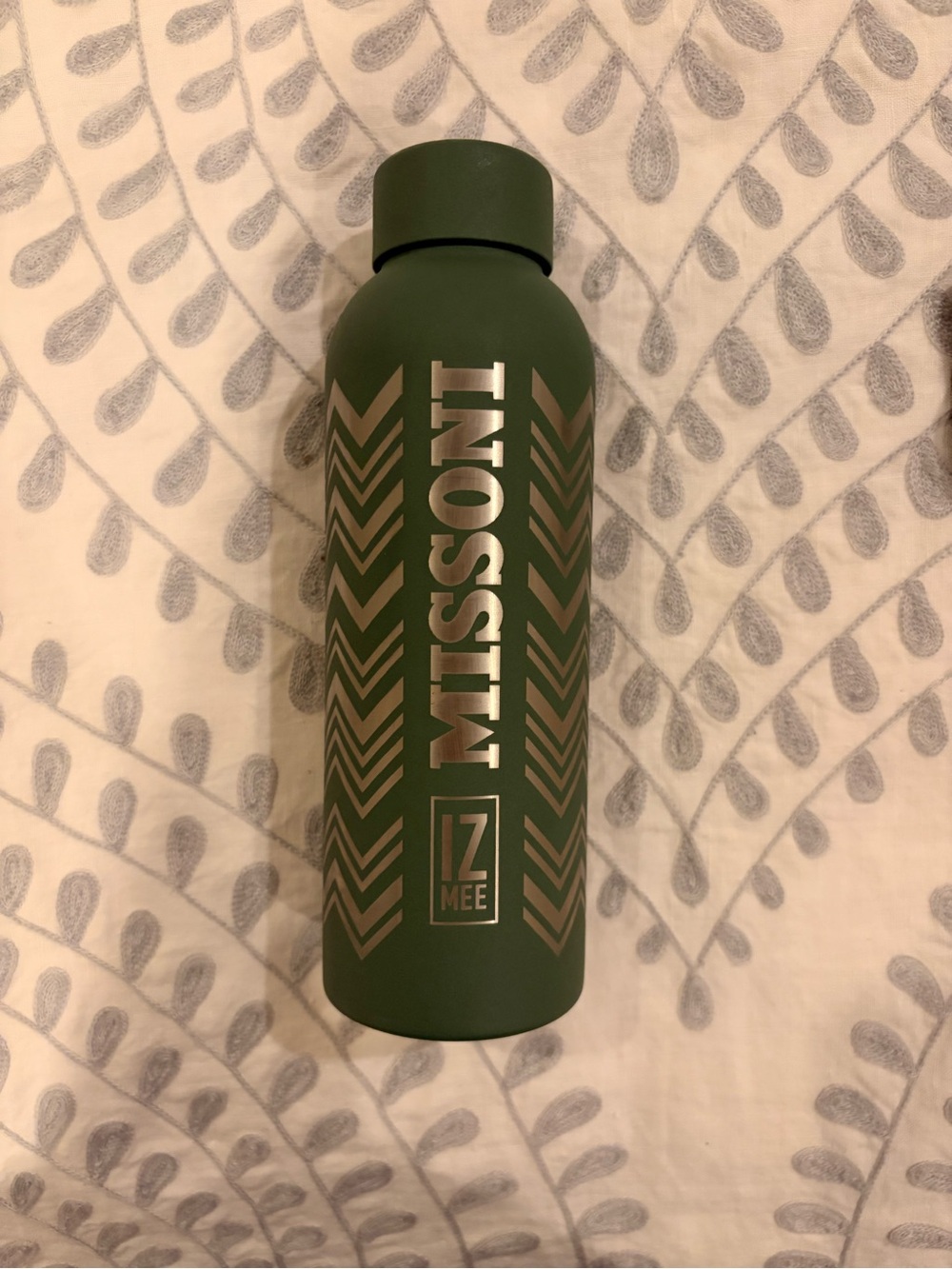 Missoni Olive Green Metallic Logo Insulated Bottle